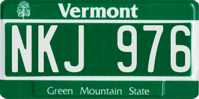 VT license plate NKJ976