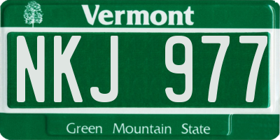 VT license plate NKJ977