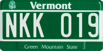 VT license plate NKK019