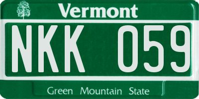 VT license plate NKK059