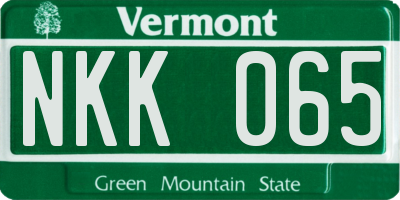VT license plate NKK065