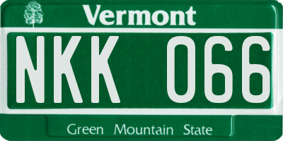 VT license plate NKK066
