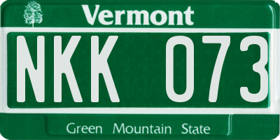 VT license plate NKK073