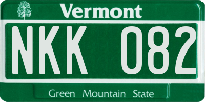VT license plate NKK082