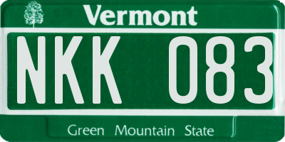 VT license plate NKK083
