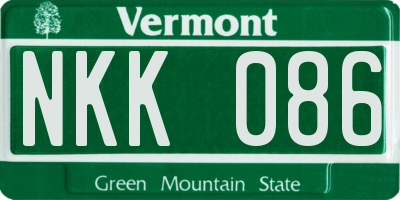 VT license plate NKK086