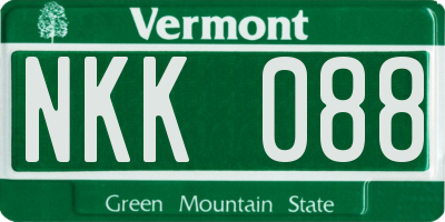 VT license plate NKK088