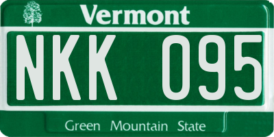 VT license plate NKK095