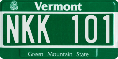 VT license plate NKK101