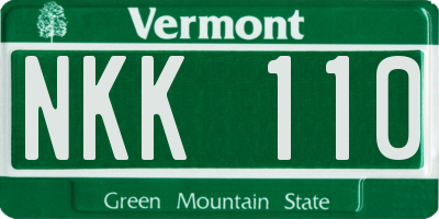 VT license plate NKK110