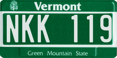VT license plate NKK119