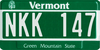 VT license plate NKK147