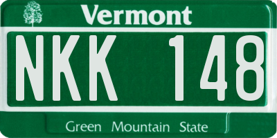 VT license plate NKK148
