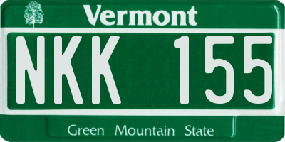 VT license plate NKK155