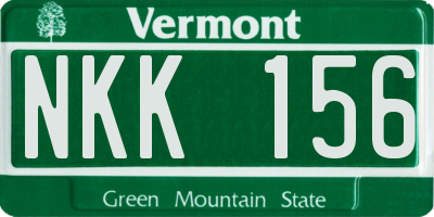 VT license plate NKK156