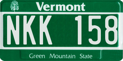 VT license plate NKK158