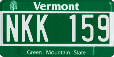 VT license plate NKK159