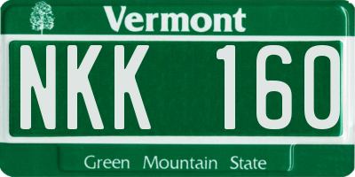 VT license plate NKK160