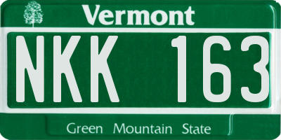 VT license plate NKK163
