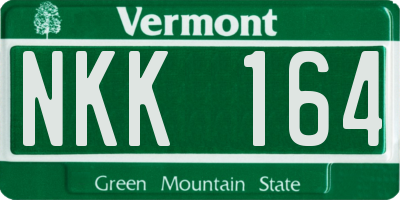VT license plate NKK164
