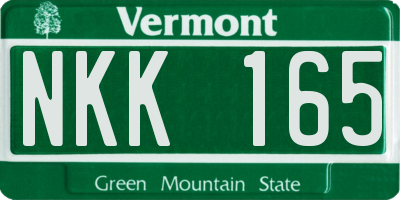 VT license plate NKK165