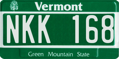VT license plate NKK168