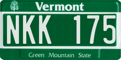 VT license plate NKK175