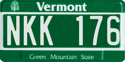 VT license plate NKK176