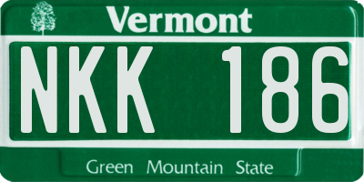 VT license plate NKK186