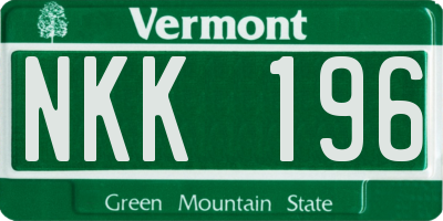VT license plate NKK196