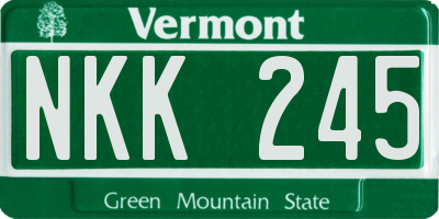 VT license plate NKK245