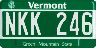 VT license plate NKK246
