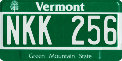 VT license plate NKK256