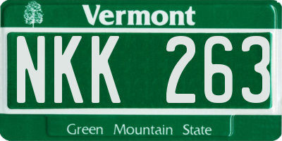 VT license plate NKK263