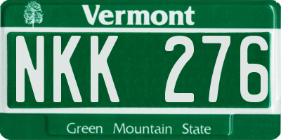 VT license plate NKK276