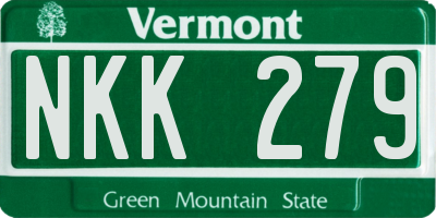 VT license plate NKK279