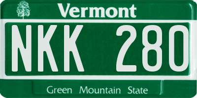 VT license plate NKK280