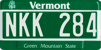 VT license plate NKK284