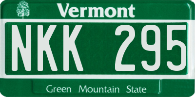 VT license plate NKK295