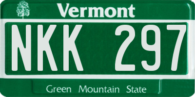 VT license plate NKK297