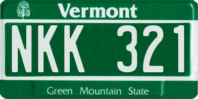 VT license plate NKK321