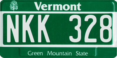 VT license plate NKK328