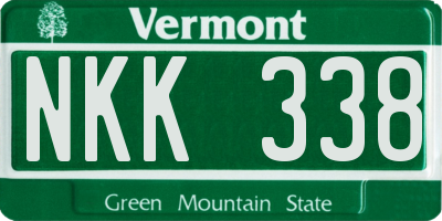 VT license plate NKK338