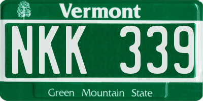 VT license plate NKK339