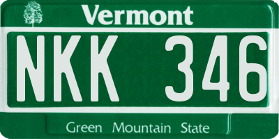 VT license plate NKK346