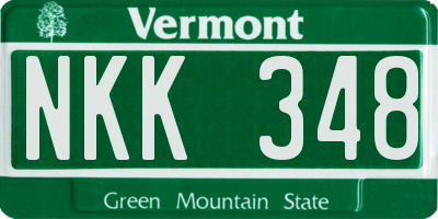 VT license plate NKK348