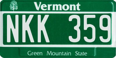 VT license plate NKK359