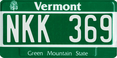 VT license plate NKK369