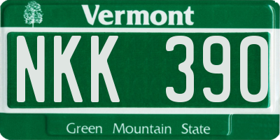 VT license plate NKK390