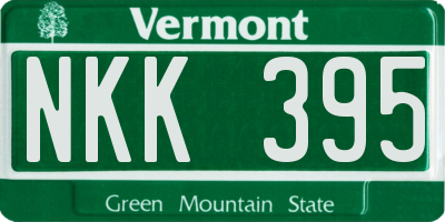 VT license plate NKK395
